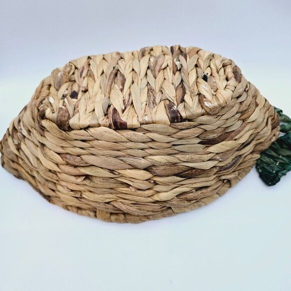 Natural Woven Basket with Leaf Accent - Picture 8 of 12